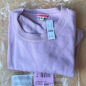 J.Crew relaxed, cashmere tee, XL, lavender dust, item BG648 NWT